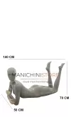 Manichino donna disteso in vetroresina grezza - DA VERNICIARE