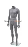 Manichino uomo senza testa plastica grigio opaco