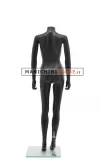 Manichino donna senza testa plastica nero opaco 6