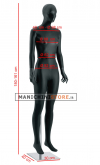 Manichino donna spillabile con testa nero