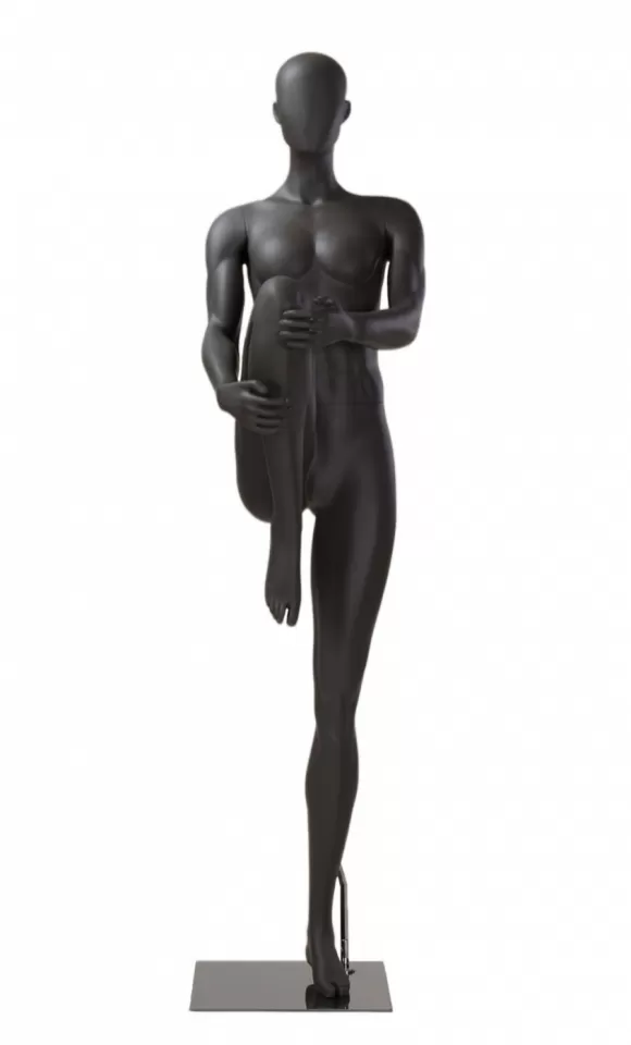 Manichino sportivo donna dalla testa a uovo - stretching