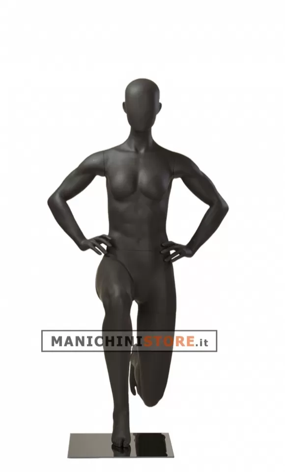 Manichino sportivo donna dalla testa a uovo - stretching