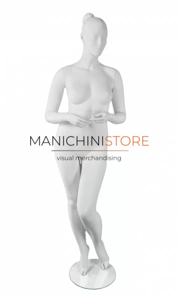 Manichino donna taglia comoda testa scolpita