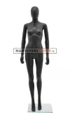 Manichino donna testa uovo in plastica nero opaco 6