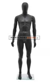 Manichino uomo testa uovo in plastica nero opaco