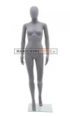 Manichino donna testa uovo in plastica grigio opaco 2
