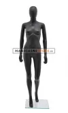 Manichino donna testa uovo in plastica nero opaco 2