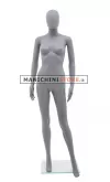 Manichino donna testa uovo in plastica grigio opaco 1