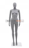 Manichino donna testa uovo in plastica grigio opaco 6