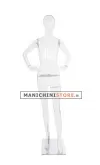 Manichino donna testa uovo trasparente - F02