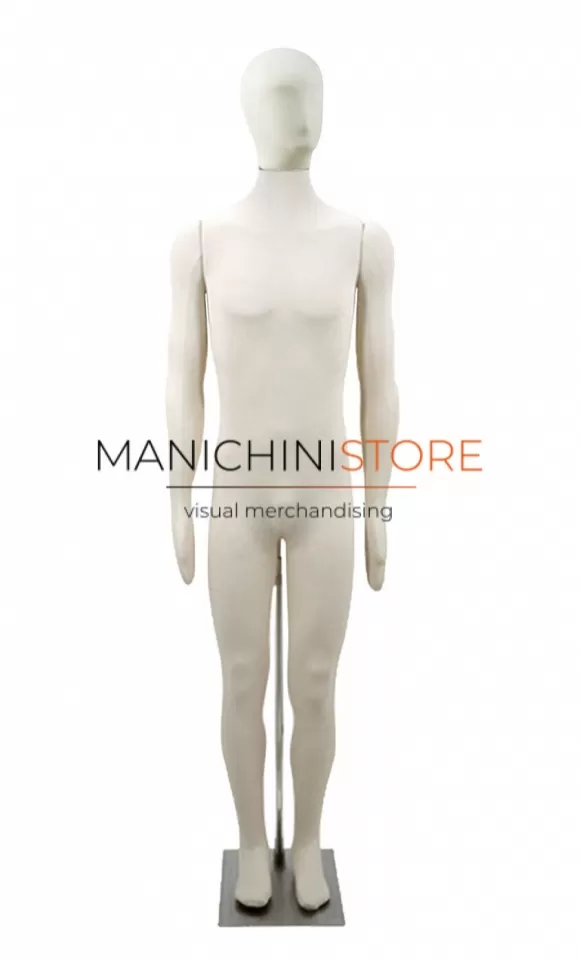 Manichino uomo flessibile rivestito in tessuto