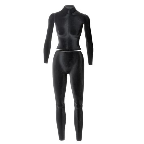 Manichino donna appeso, snodato e invisibile - velluto nero