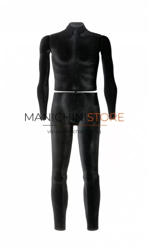 Manichino uomo appeso, snodato e invisibile - velluto nero