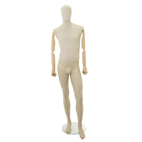Manichino uomo Linen con braccia in legno - posa 2