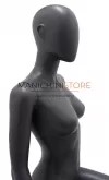 Noleggio manichino donna testa uovo in Ecoplastic - grigio antracite seduto