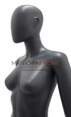 Manichino donna testa uovo in Ecoplastic - grigio antracite