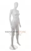 Manichino donna testa uovo in plastica bianca