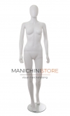 Manichino donna testa uovo in plastica bianca 