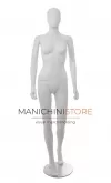 Manichino donna testa uovo in plastica bianca