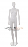 Manichino donna testa uovo in plastica bianca