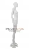 Manichino donna testa uovo in plastica bianca