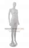 Manichino donna testa uovo in plastica bianca