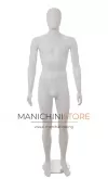 Manichino uomo testa uovo in plastica bianca