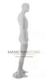 Manichino uomo testa uovo in plastica bianca