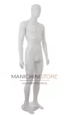 Manichino uomo testa uovo in plastica bianca