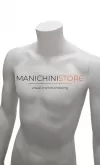 Manichino uomo testa uovo in plastica bianca