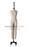 Manichino donna sartoriale in lino "Tailormade" appeso con base in ghisa