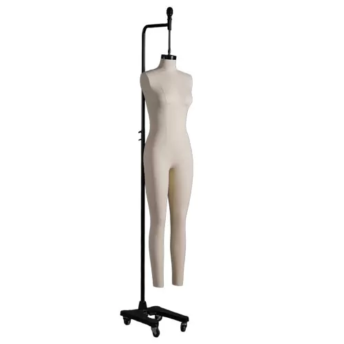 Manichino donna sartoriale in lino "Tailormade" appeso con base in ghisa