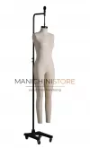 Manichino donna sartoriale in lino "Tailormade" appeso con base in ghisa