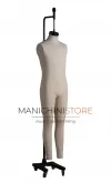 Manichino uomo sartoriale in lino "Tailormade" appeso con base in ghisa