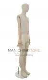 Manichino uomo Collezione ABSolute in ABS con busto e testa rivestiti e braccia legno
