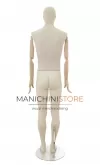 Manichino uomo Collezione ABSolute in ABS con busto e testa rivestiti e braccia legno