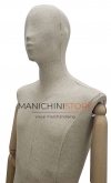 ABSolute Collection male mannequin in ABS with covered bust and head and wooden arms