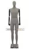 Manichino uomo Plastic Lycra con braccia in legno - grigio