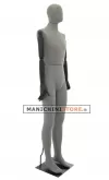 Manichino uomo Plastic Lycra con braccia in legno - grigio