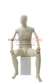 Manichino uomo Linen con braccia in legno seduto