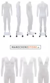 Manichino uomo per foto internet e-commerce base doppia asta con ruote