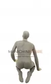 Manichino uomo inginocchiato in vetroresina grezza - da verniciare