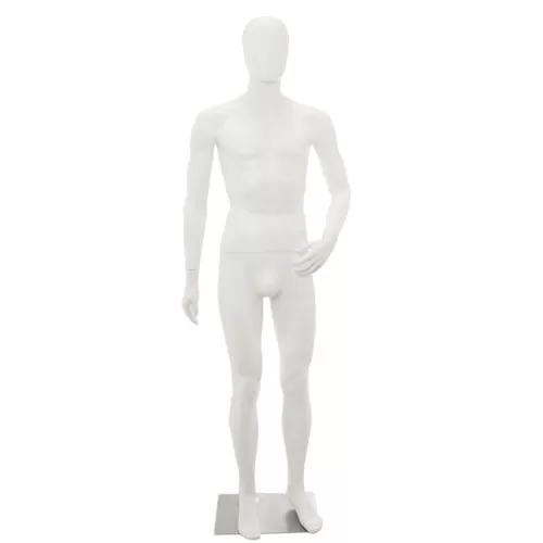 Manichino uomo testa uovo in Ecoplastic - bianco