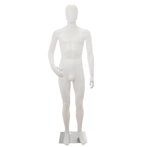 Manichino uomo testa uovo in Ecoplastic - bianco