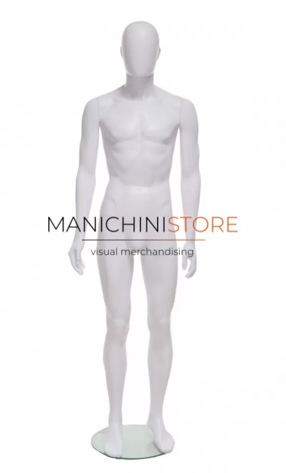 Manichino uomo testa uovo in Ecoplastic - bianco