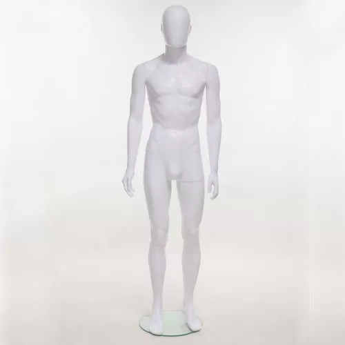 Noleggio manichino uomo testa uovo in Ecoplastic - bianco