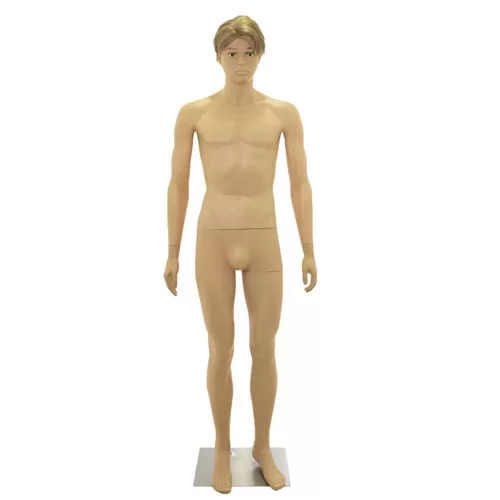 Manichino uomo realistico in Ecoplastic con parrucca bionda