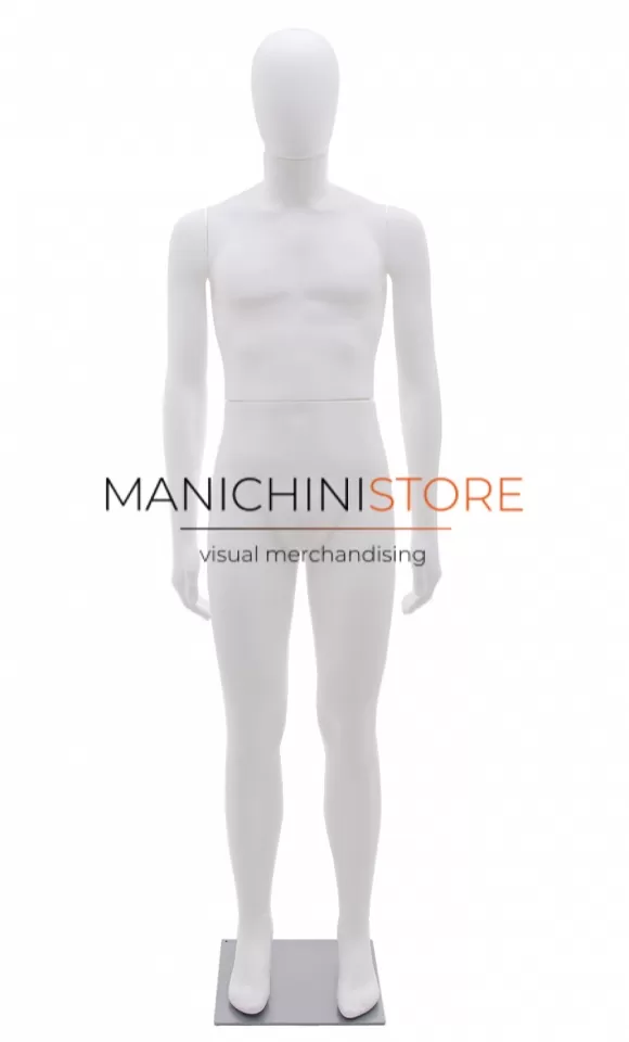 Noleggio Manichino uomo testa uovo in plastica - bianco