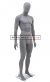 Manichino uomo testa uovo in plastica grigio opaco