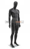 Manichino uomo testa uovo in plastica nero opaco